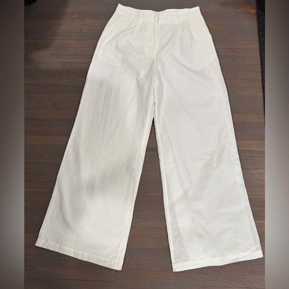 436. Commense Wide Leg White High-Rise Pants. NWT! - Picture 6 of 8